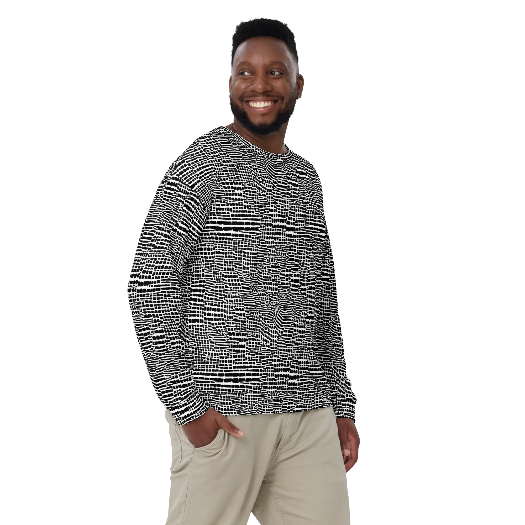 Monochrome Mosaic on Sweatshirt — Front