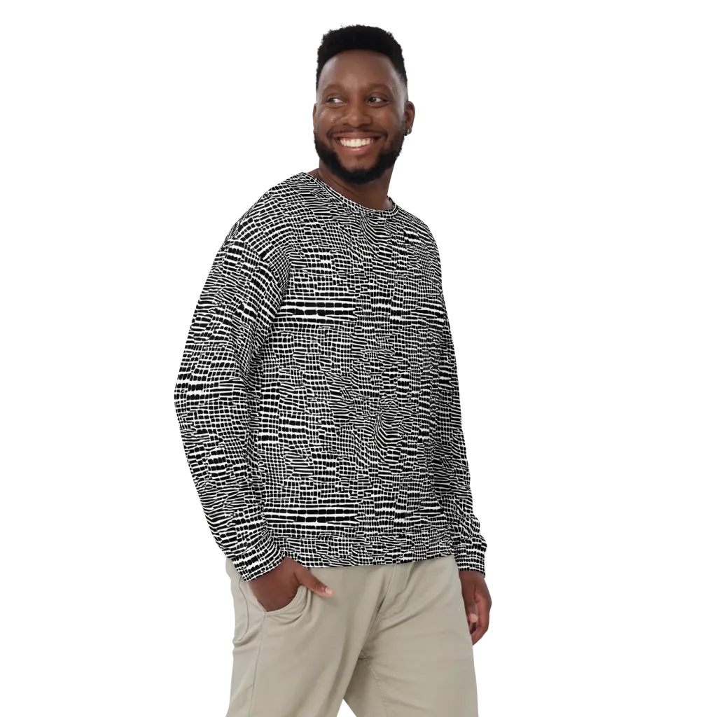 Monochrome Mosaic on Sweatshirt — Front