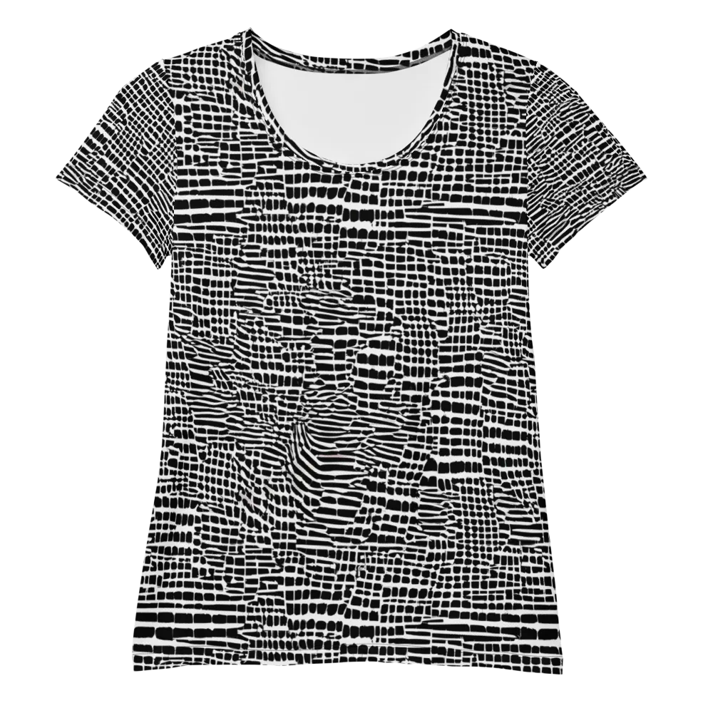 Monochrome Mosaic on Women's Athletic T-Shirt — Front
