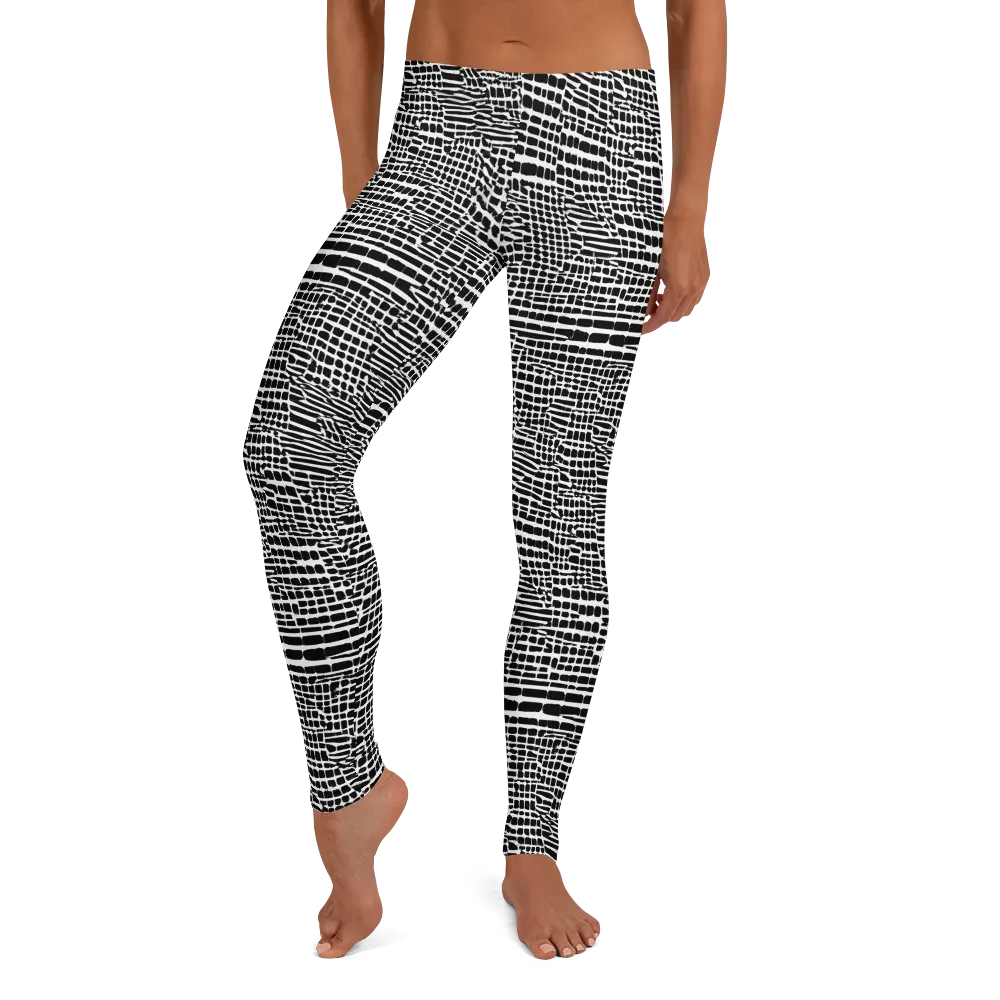 Monochrome Mosaic on Leggings — Front