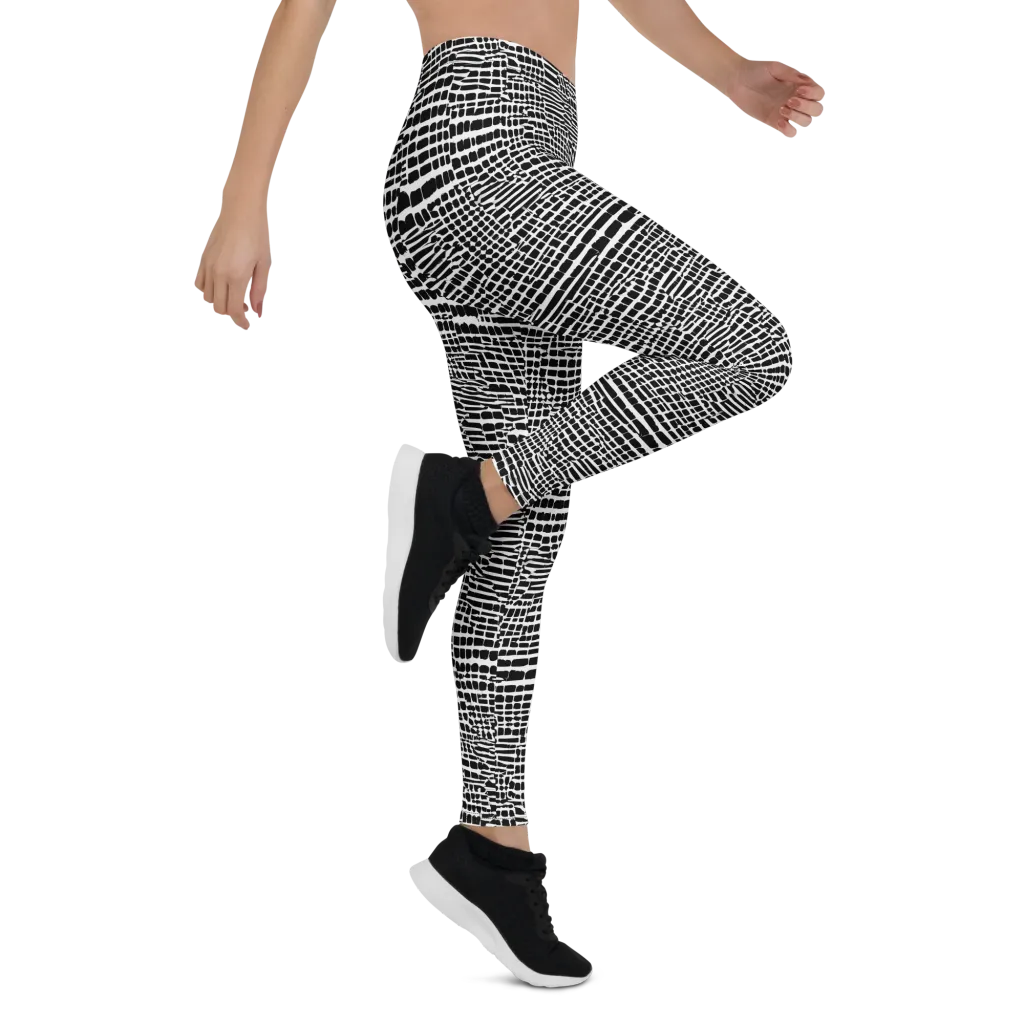 Monochrome Mosaic on Leggings — Right