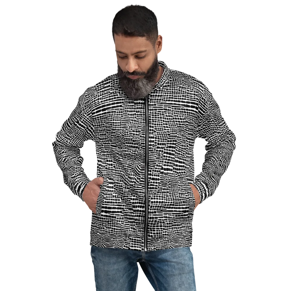 Monochrome Mosaic on Bomber Jacket — Front