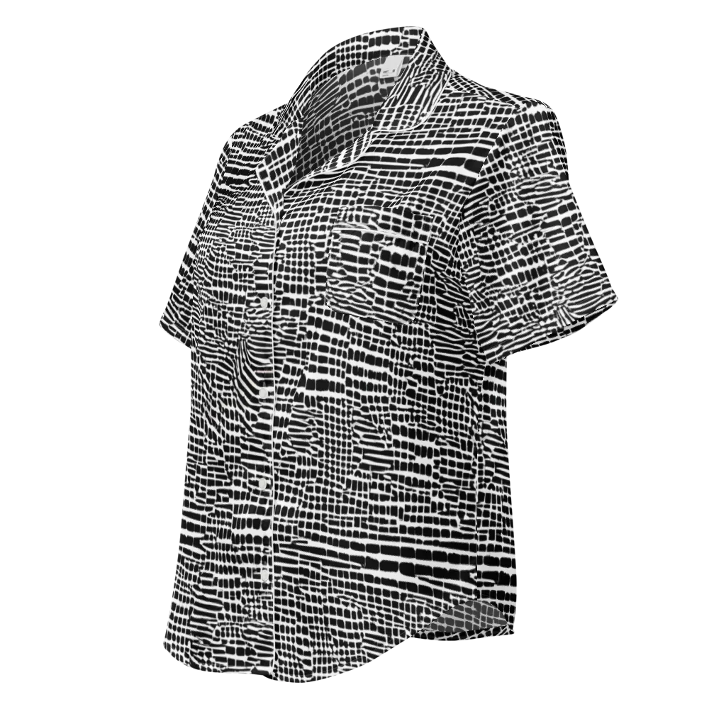 Monochrome Mosaic on Women's Short Sleeve Pajama Top — Left Front