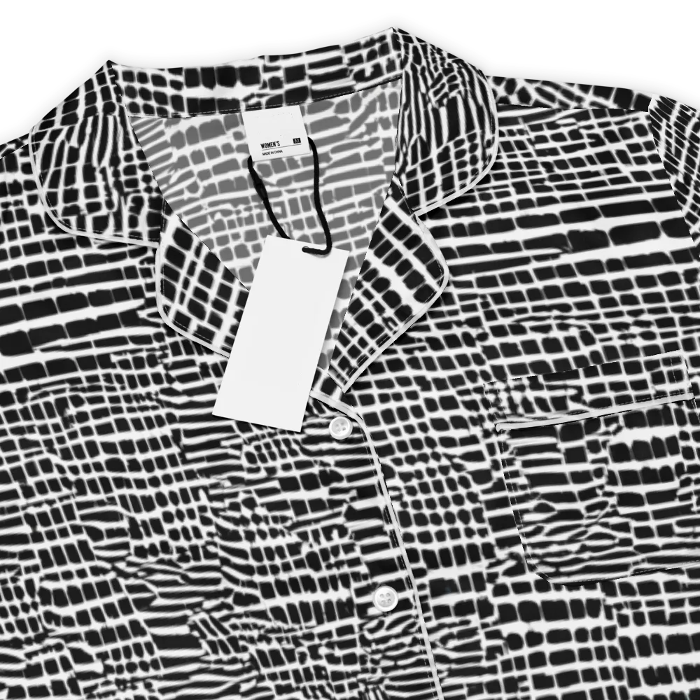 Monochrome Mosaic on Women's Short Sleeve Pajama Top — Product details