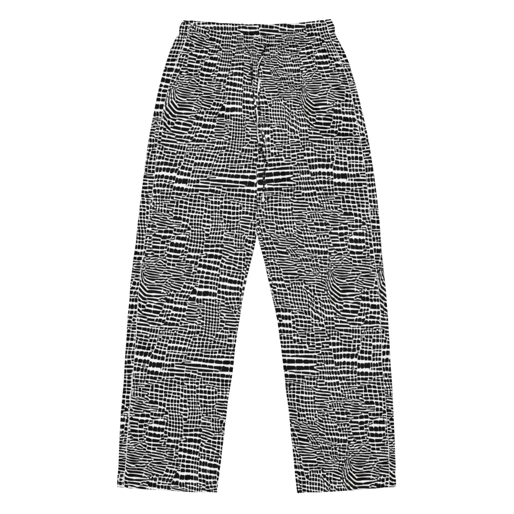 Monochrome Mosaic on Women's Pajama Pants — Front