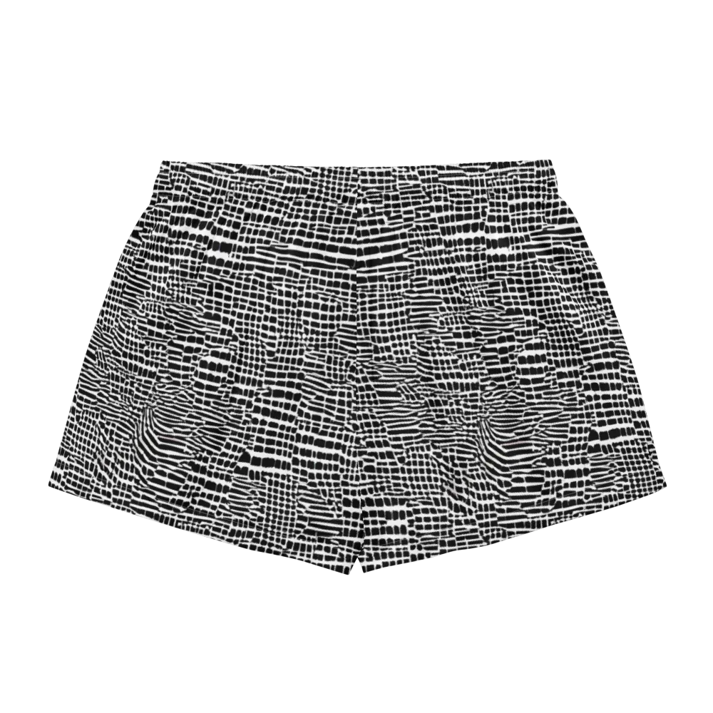 Monochrome Mosaic on Women's Pajama Shorts — Back