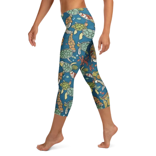 Tidal Tortoise on a Capri Leggings