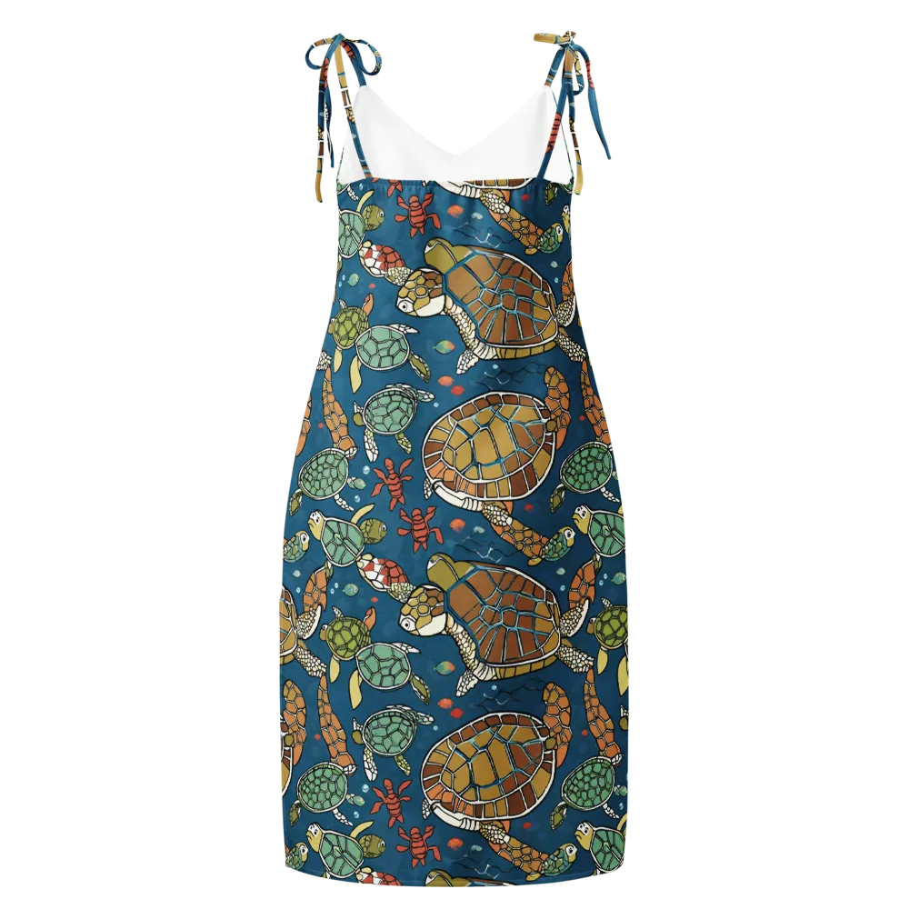 Tidal Tortoise on Slip Dress — Back