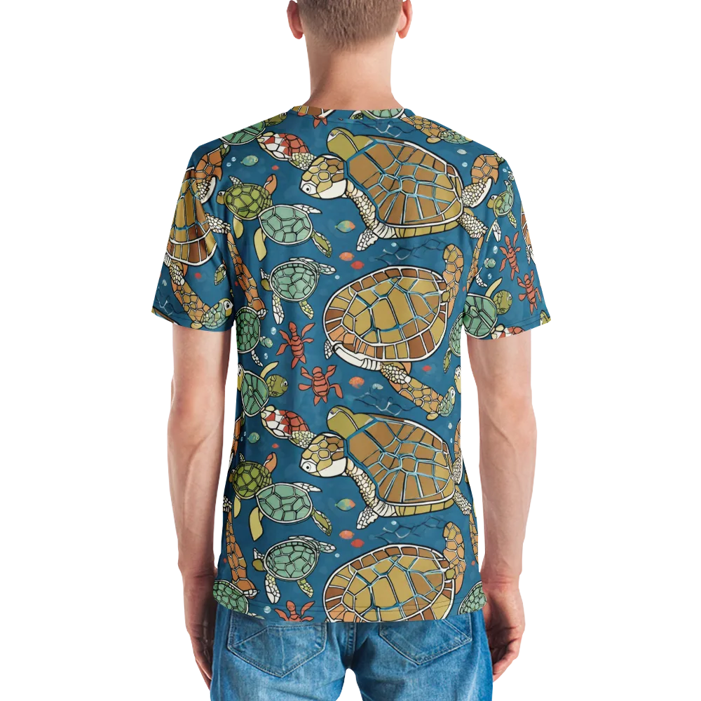 Tidal Tortoise on Men's Crew Neck T-Shirt — Back
