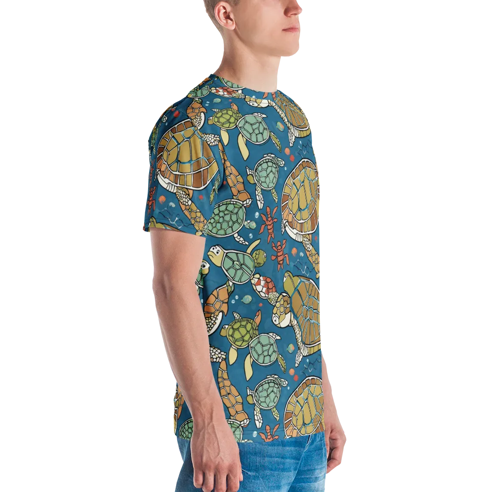 Tidal Tortoise on Men's Crew Neck T-Shirt — Right