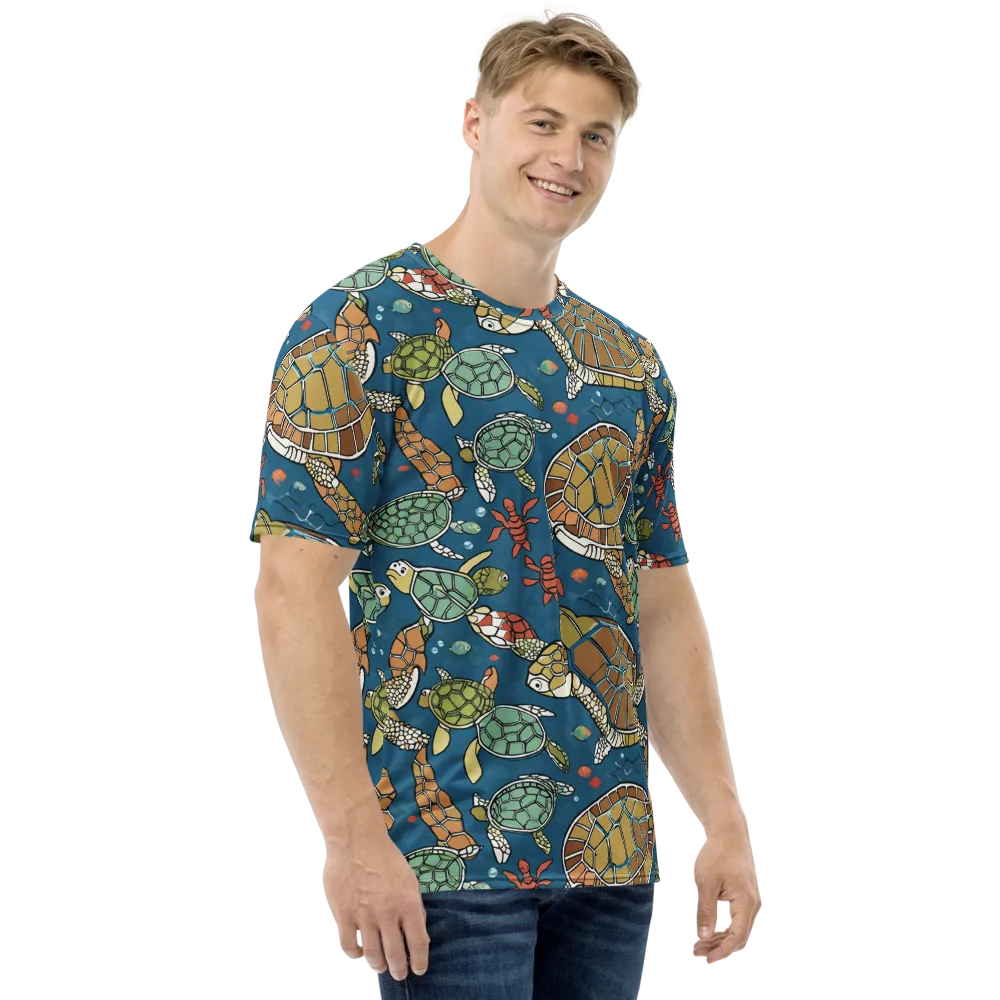Tidal Tortoise on Men's Crew Neck T-Shirt — Right