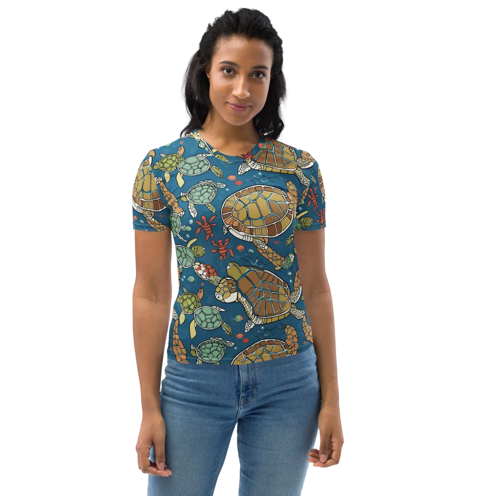 Tidal Tortoise on Women's Crew Neck T-Shirt — Front