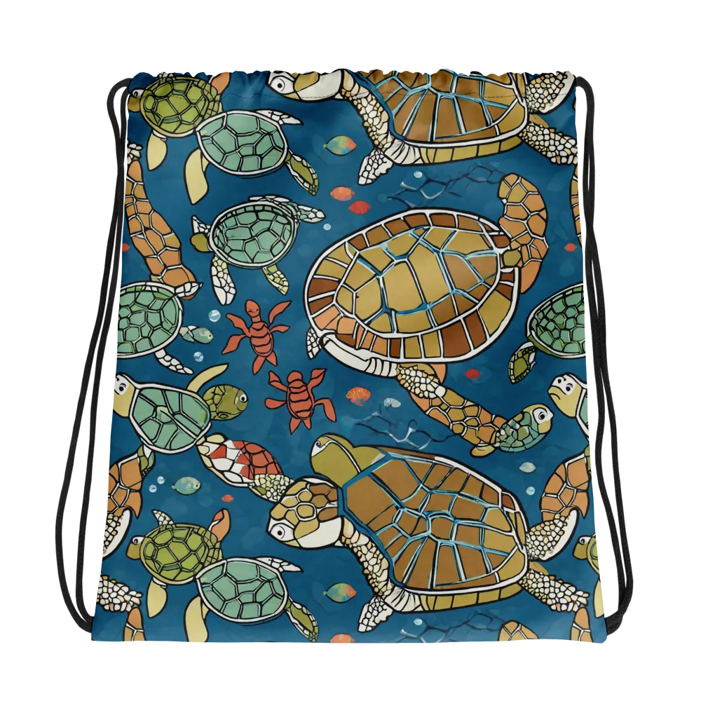 Tidal Tortoise on Drawstring Bag — Photo