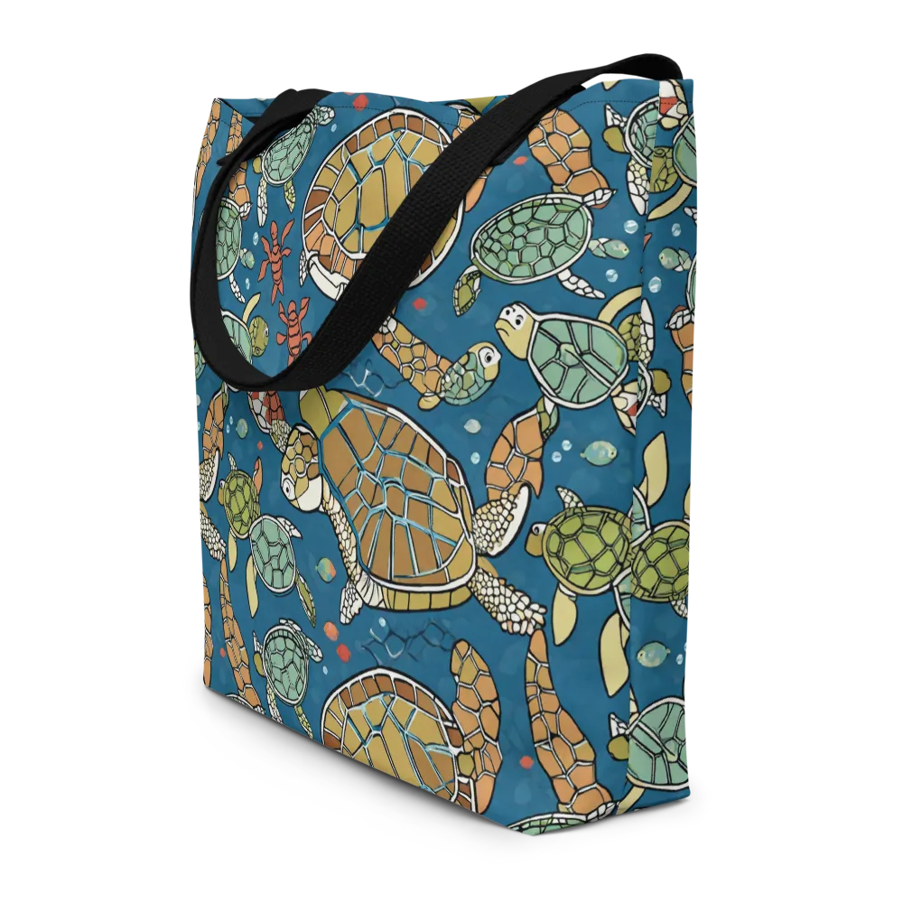 Tidal Tortoise on Large Tote Bag W/ Pocket — Front