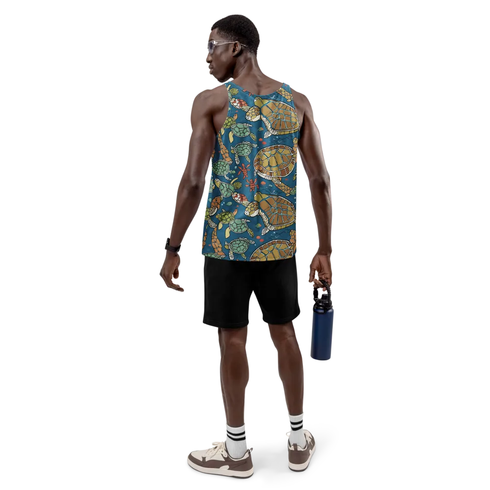 Tidal Tortoise on Men's Tank Top — Back