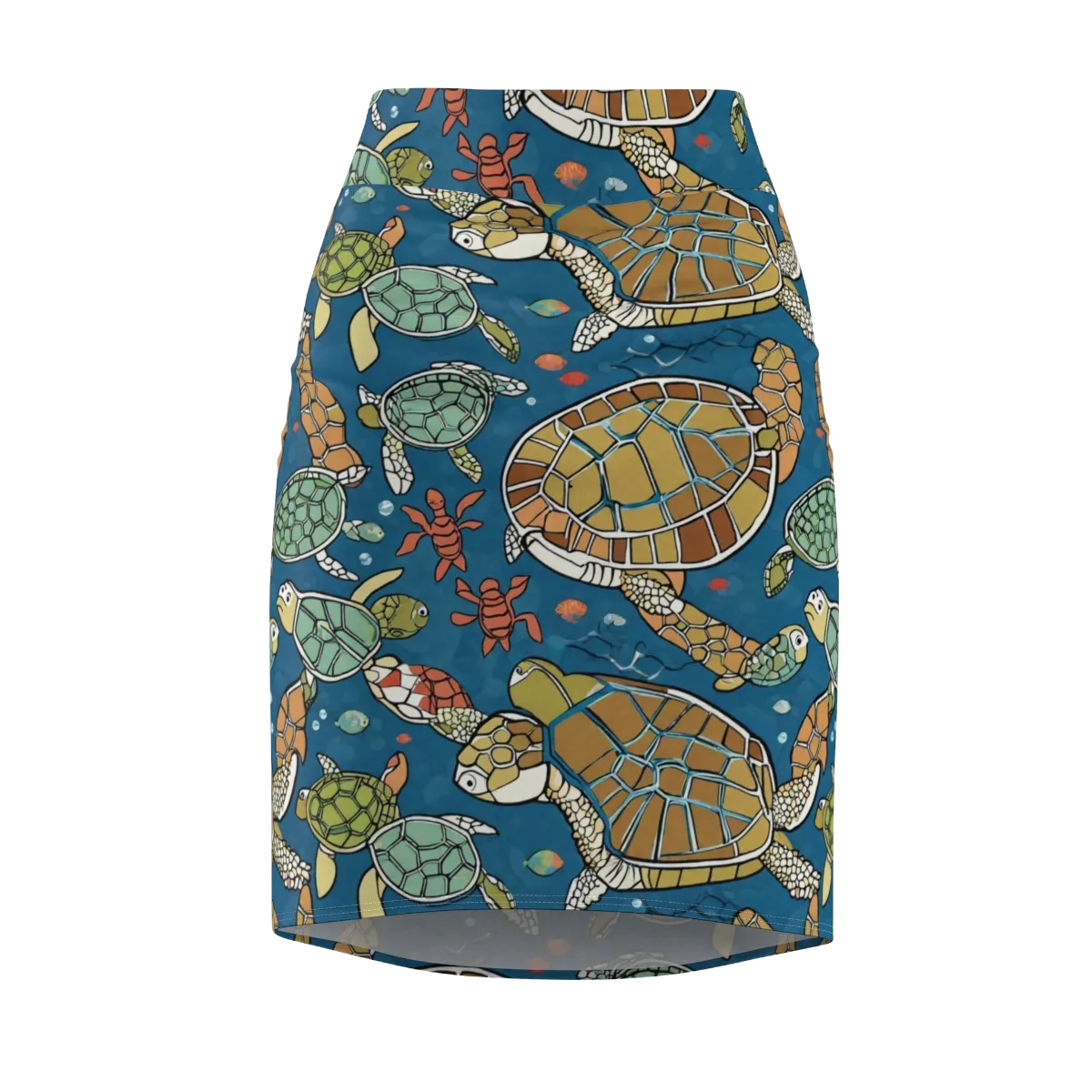Tidal Tortoise on Pencil Skirt — Front