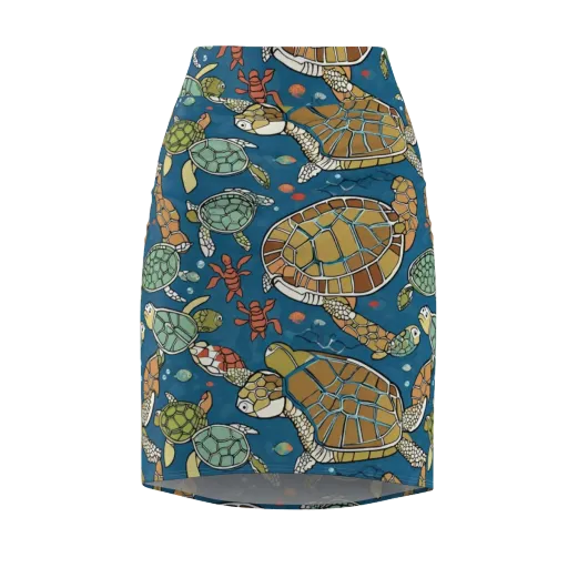 Tidal Tortoise on a Pencil Skirt