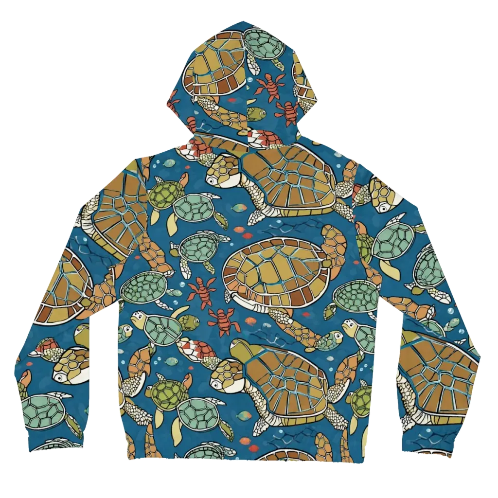 Tidal Tortoise on Women's Full-Zip Hoodie — Back