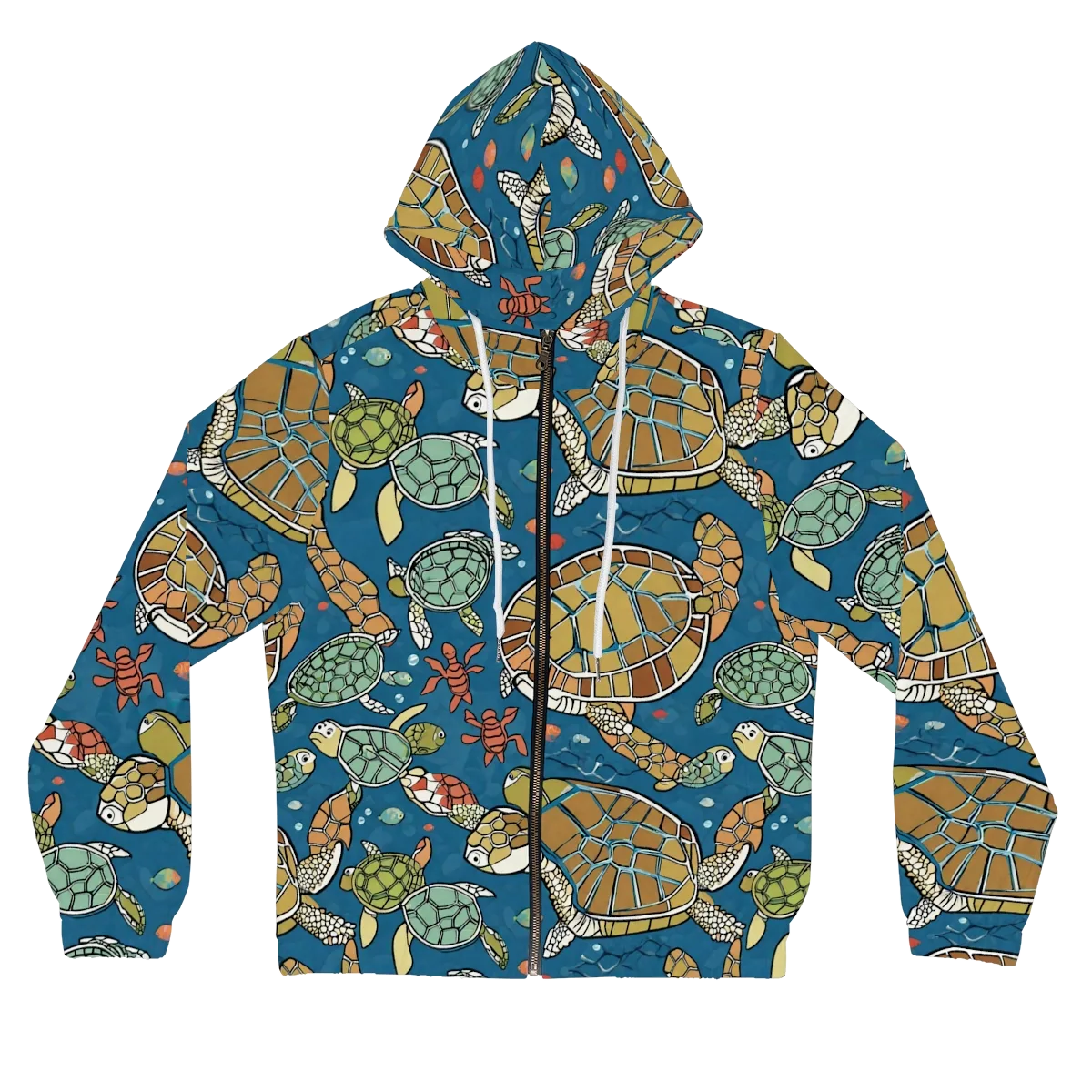 Tidal Tortoise on Women's Full-Zip Hoodie — Front