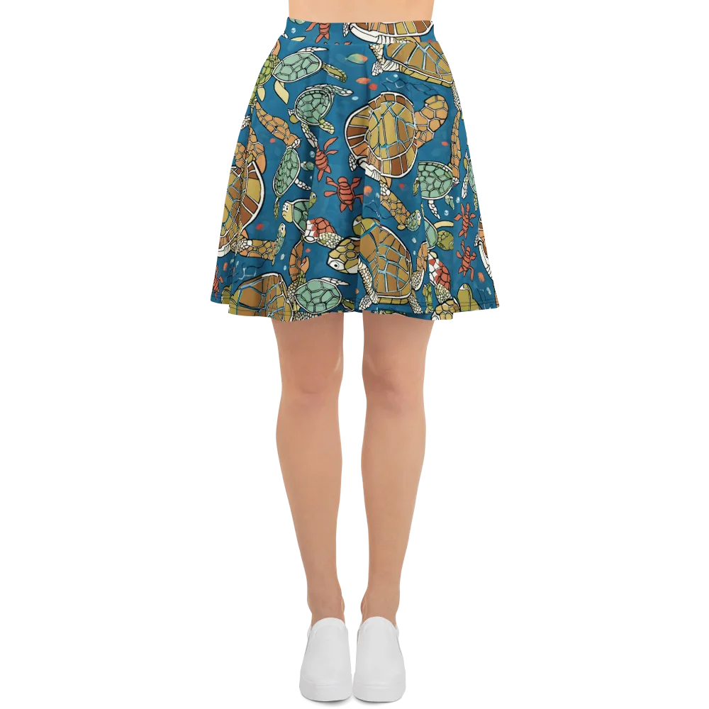 Tidal Tortoise on Skater Skirt — Front