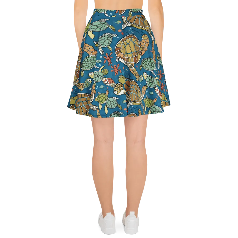 Tidal Tortoise on Skater Skirt — Back