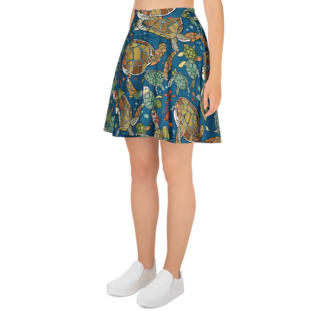 Tidal Tortoise on Skater Skirt — Left