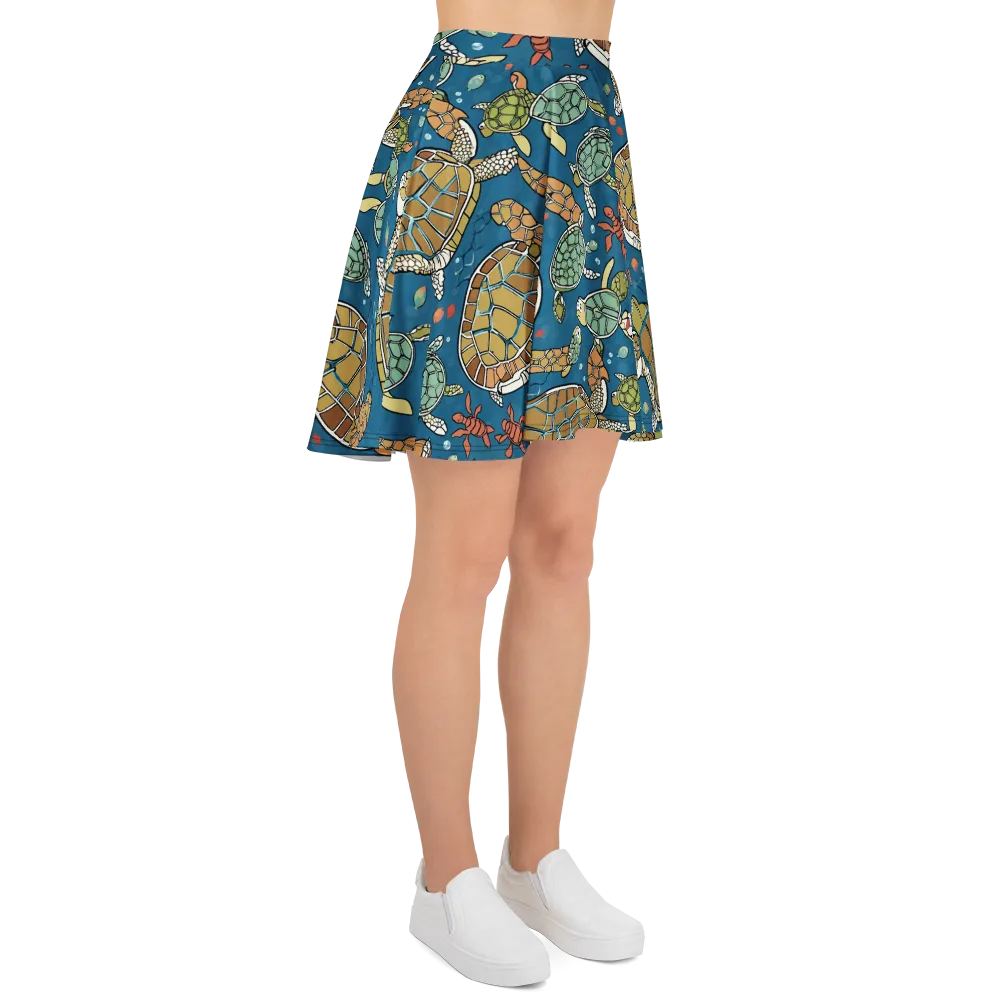 Tidal Tortoise on Skater Skirt — Right