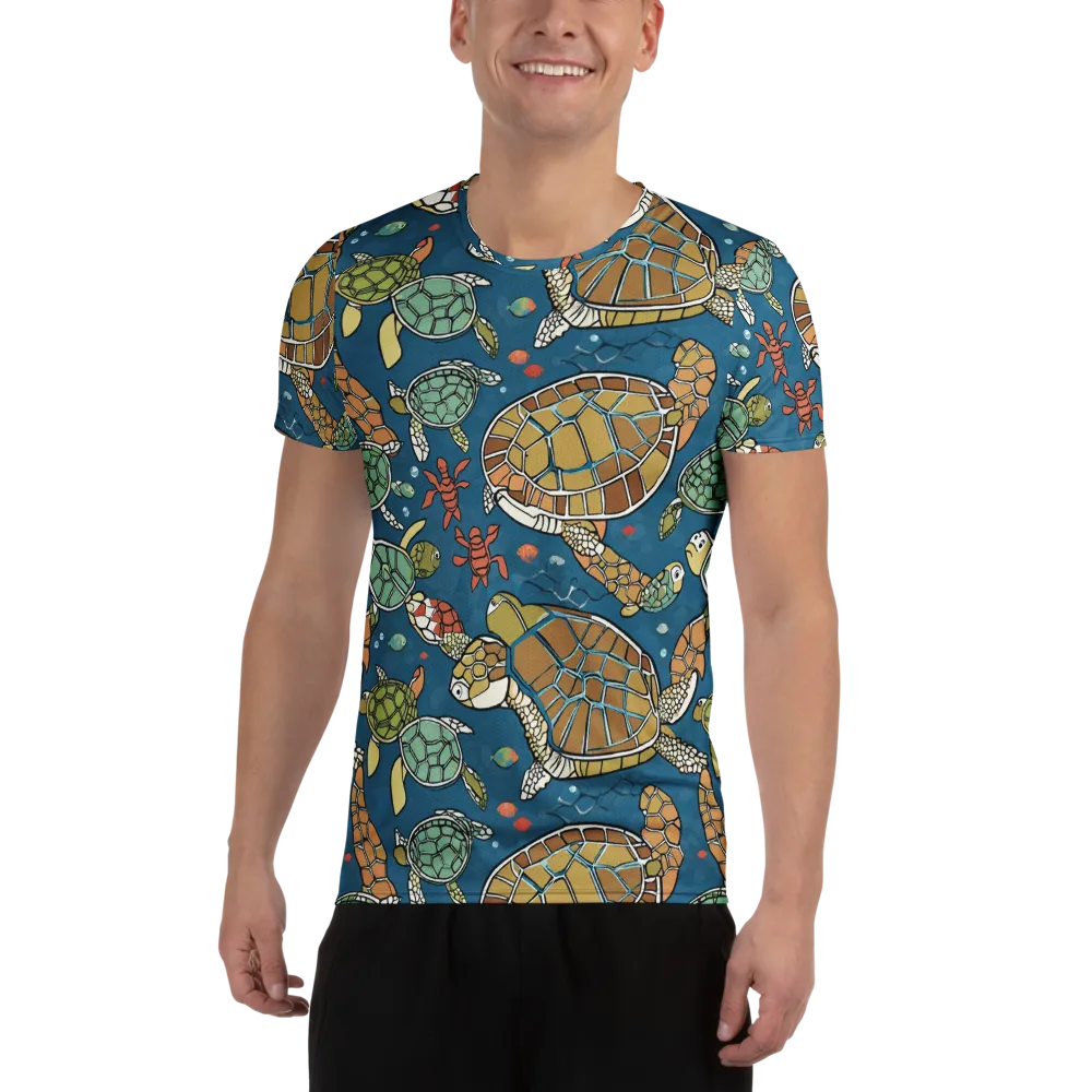 Tidal Tortoise on Men's Athletic T-Shirt — Front