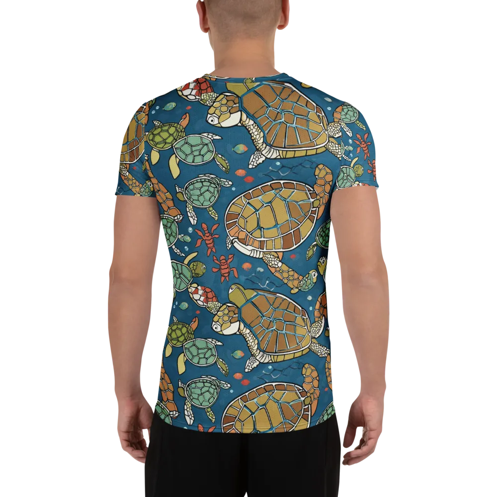 Tidal Tortoise on Men's Athletic T-Shirt — Back