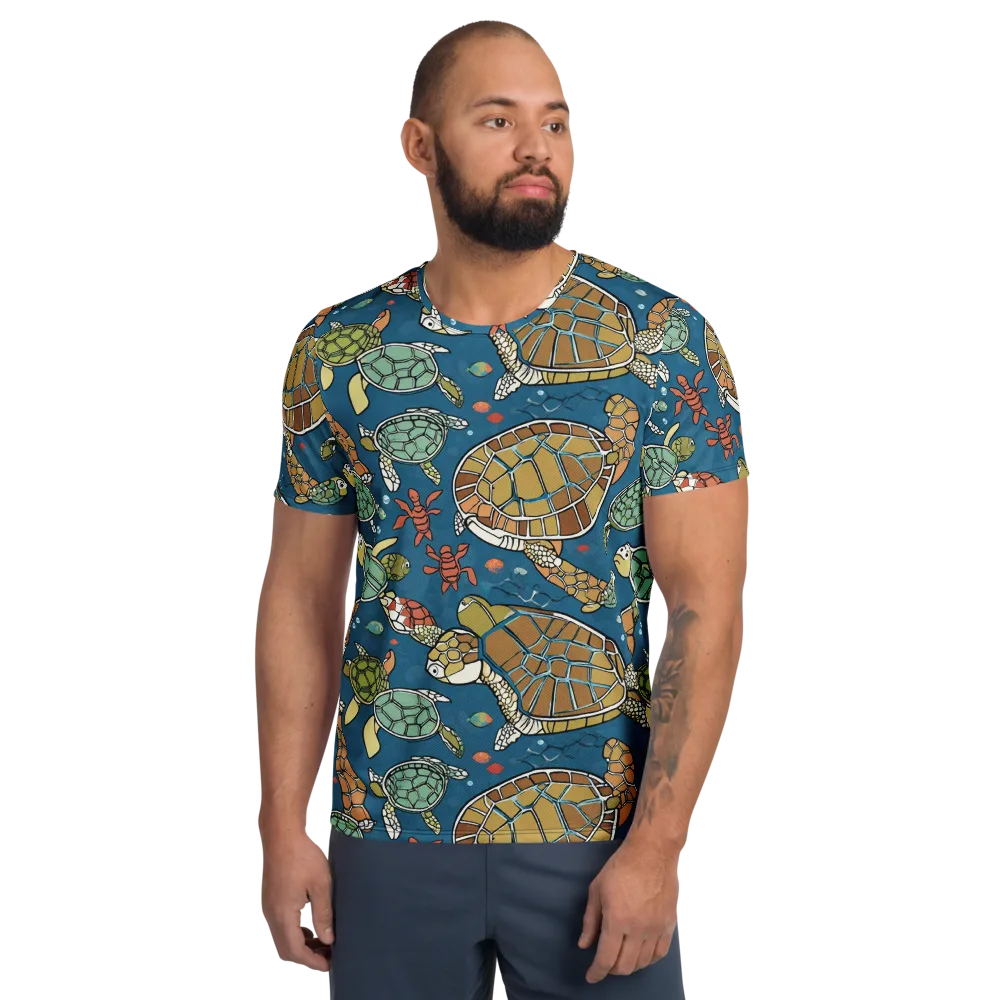 Tidal Tortoise on Men's Athletic T-Shirt — Front