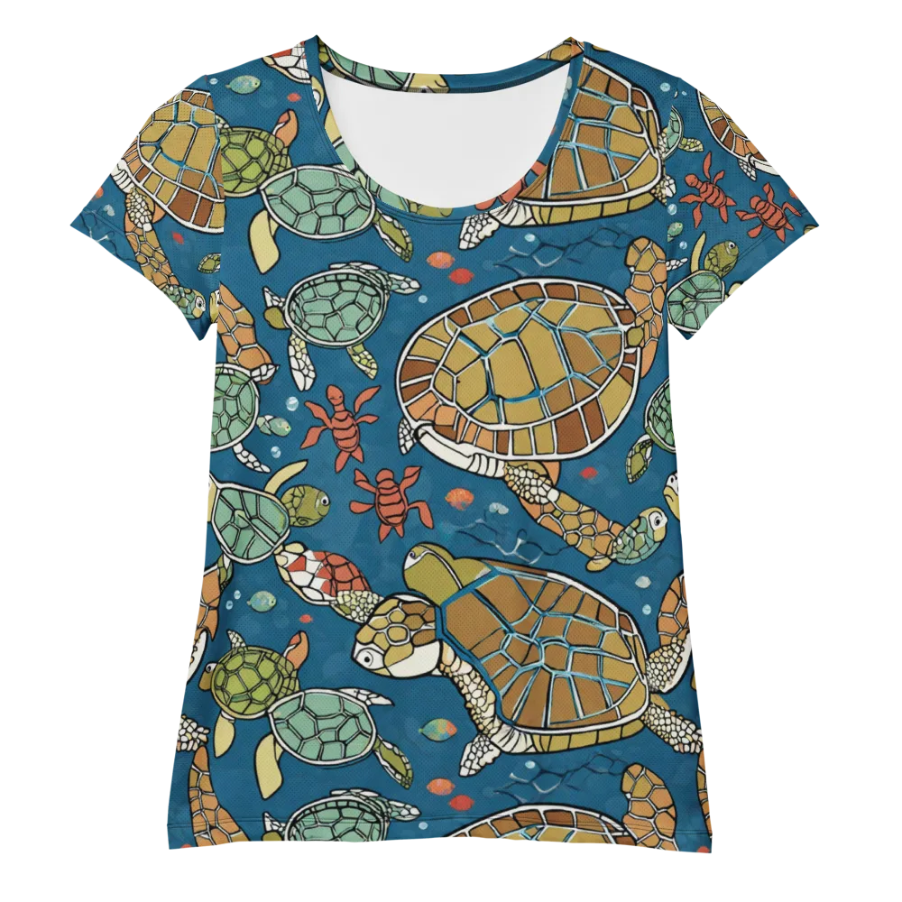 Tidal Tortoise on Women's Athletic T-Shirt — Front