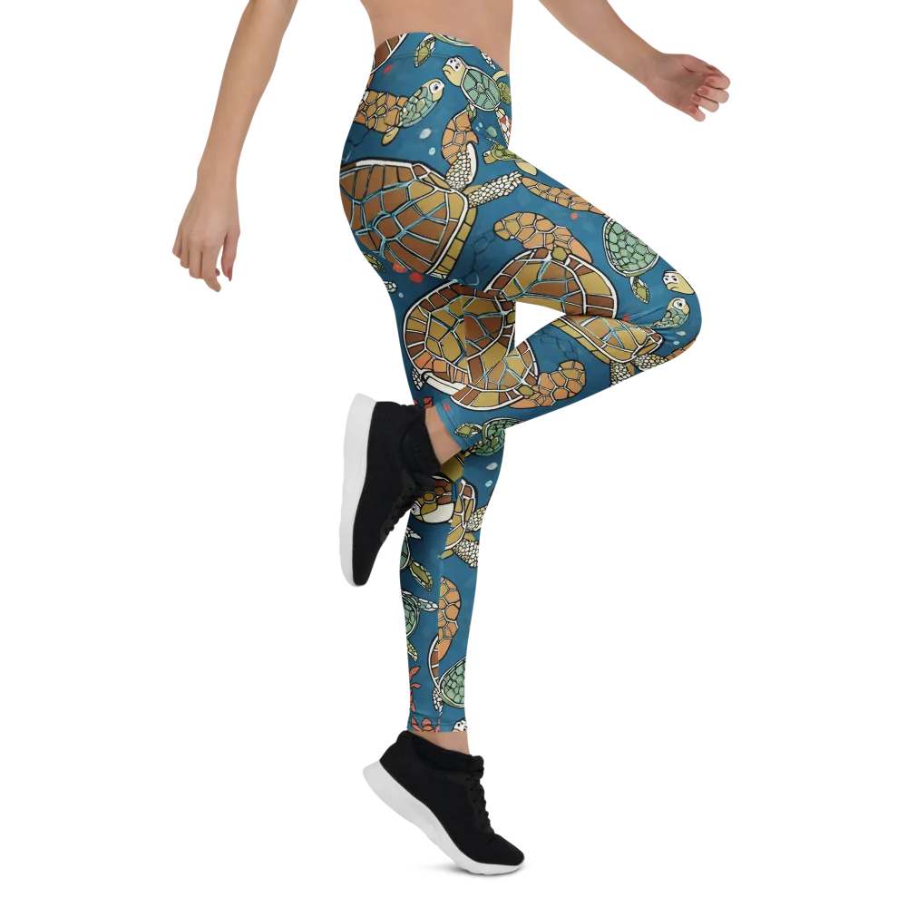 Tidal Tortoise on Leggings — Right