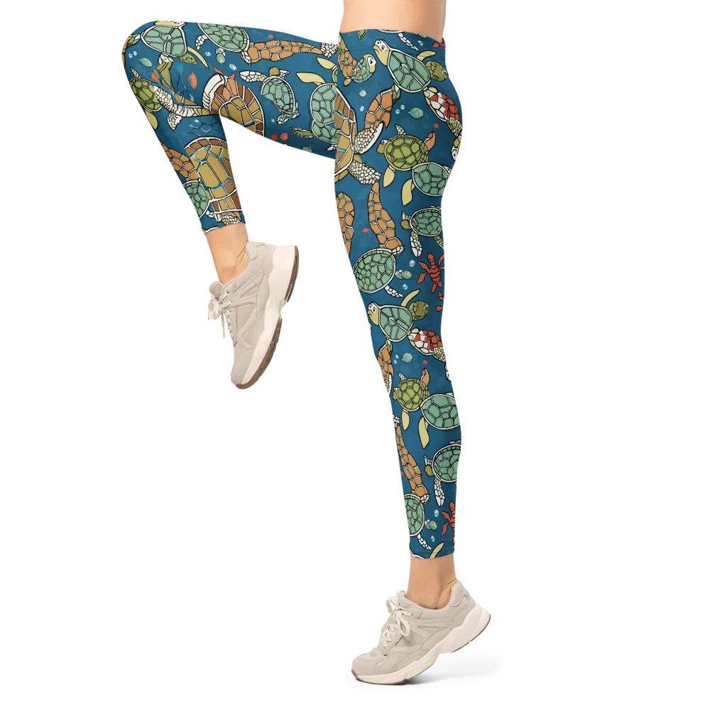 Tidal Tortoise on Leggings — Left