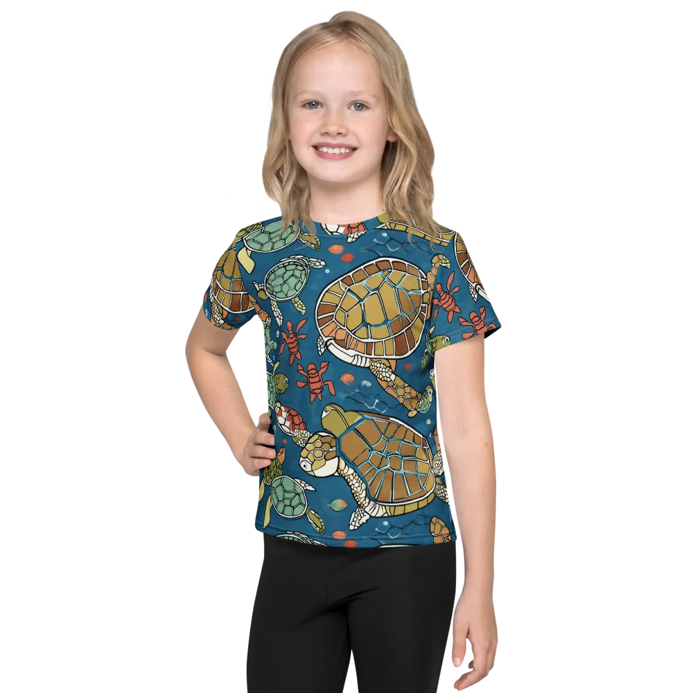 Tidal Tortoise on Kids Crew Neck T-Shirt — Front