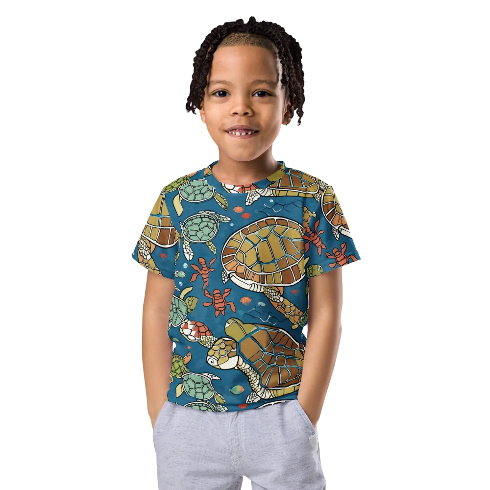 Tidal Tortoise on Kids Crew Neck T-Shirt — Front