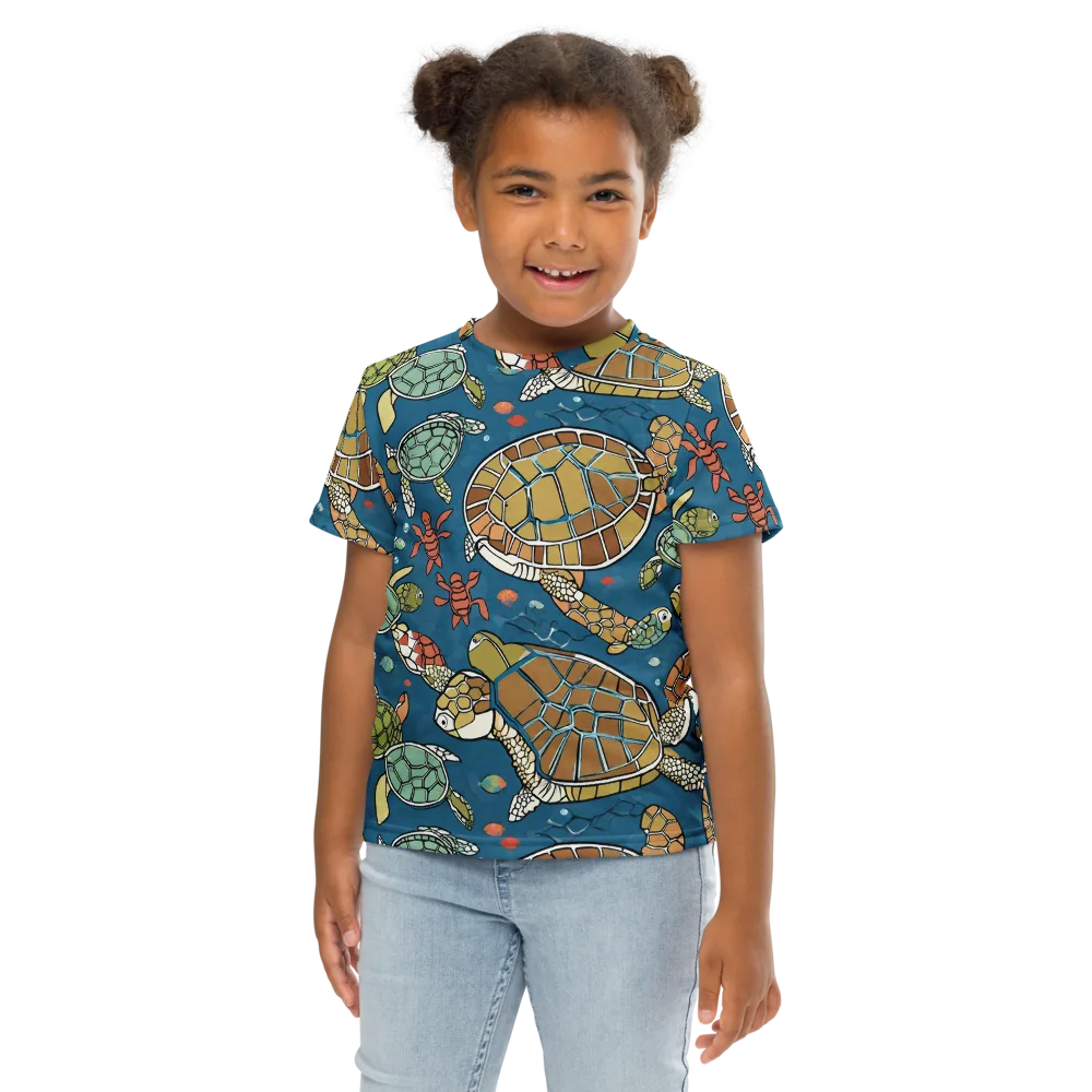 Tidal Tortoise on Kids Crew Neck T-Shirt — Front