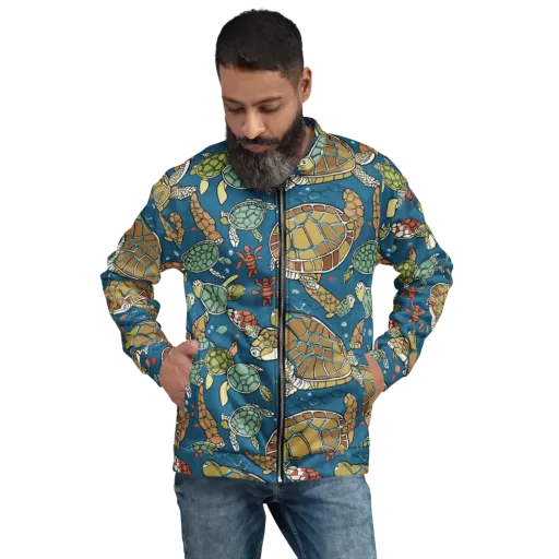 Tidal Tortoise on a Bomber Jacket
