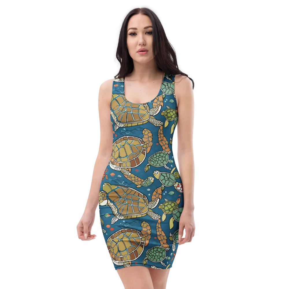 Tidal Tortoise on Bodycon Dress — Front