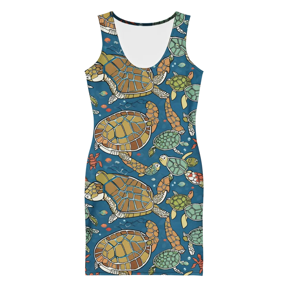 Tidal Tortoise on Bodycon Dress — Front