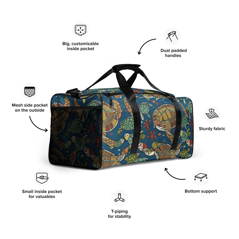 Tidal Tortoise on Duffle Bag — Right Front