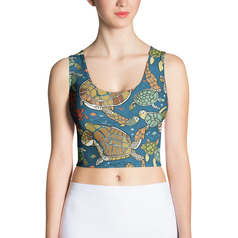 Tidal Tortoise on Crop Top — Front