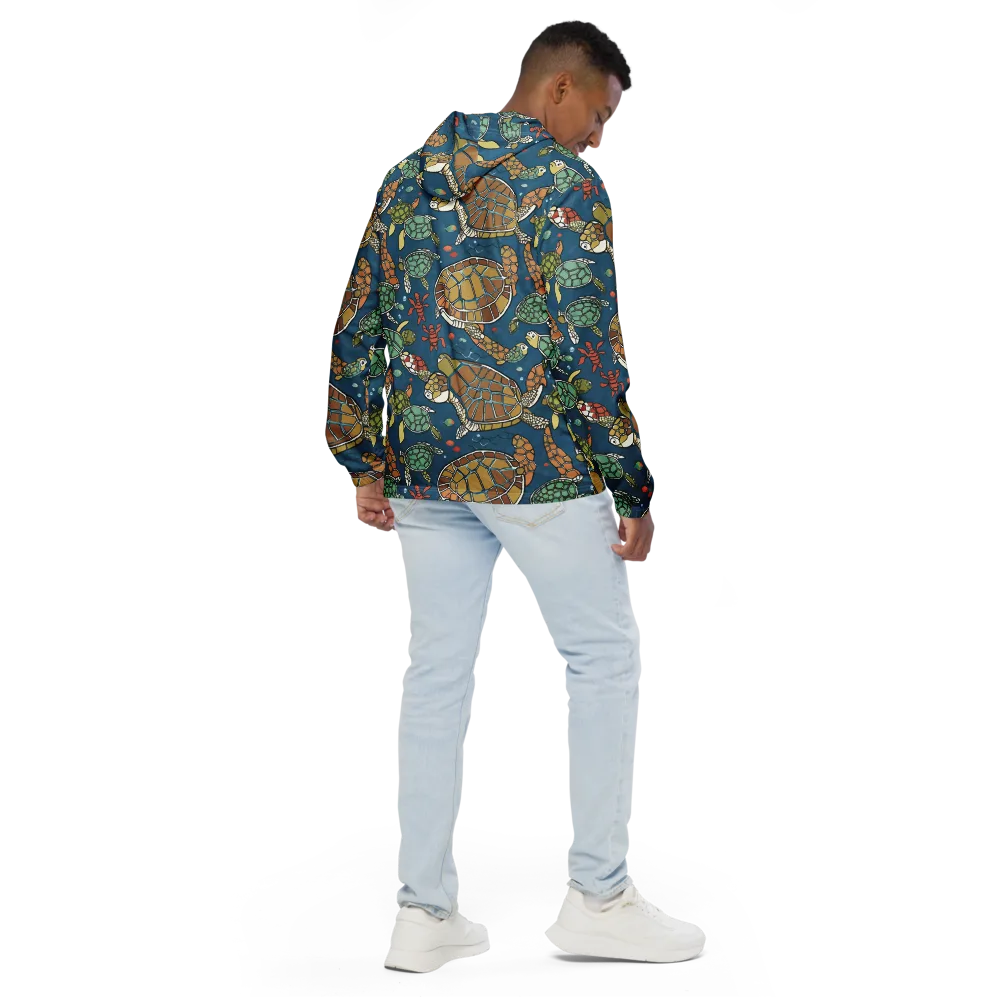 Tidal Tortoise on Men's Windbreaker — Back