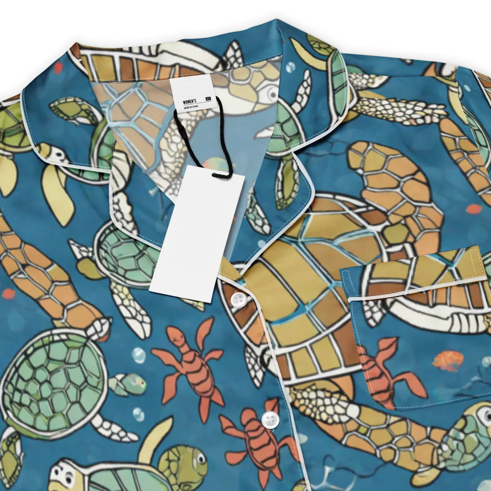 Tidal Tortoise on Women's Short Sleeve Pajama Top — Product details
