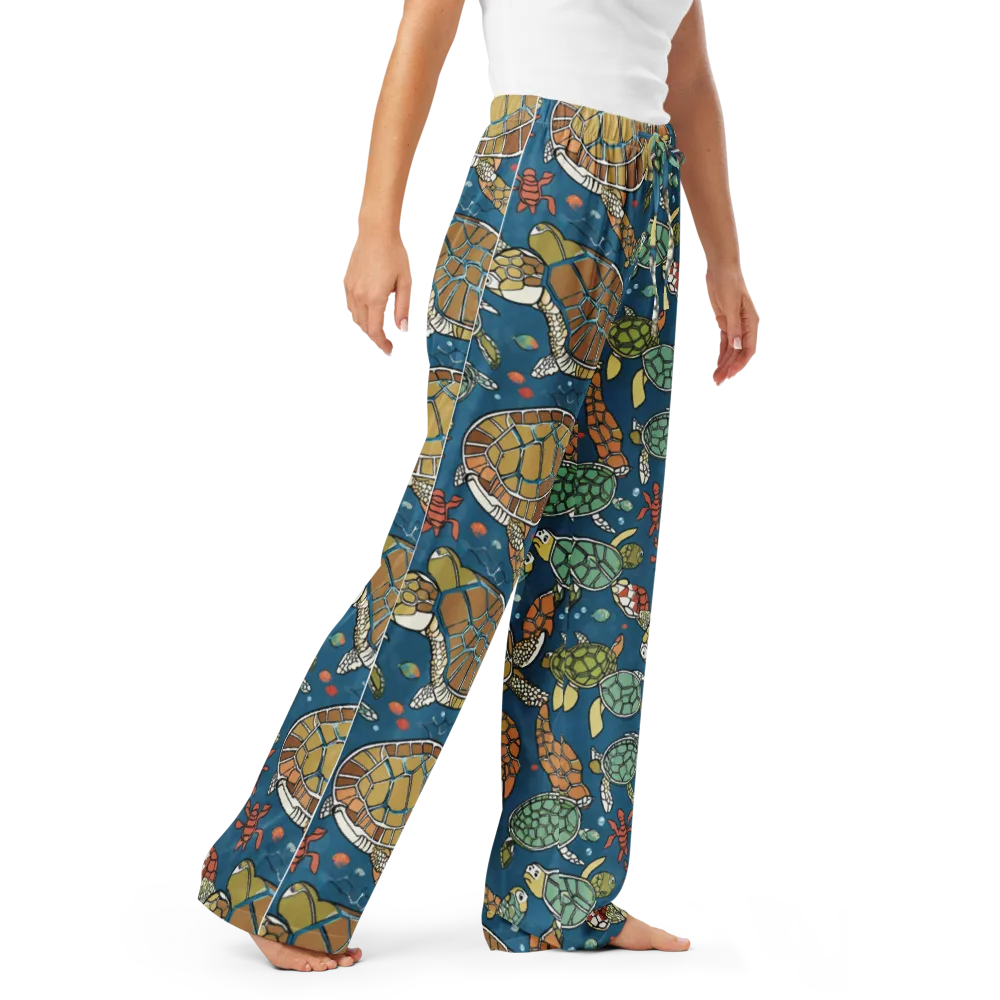 Tidal Tortoise on Women's Pajama Pants — Right Front