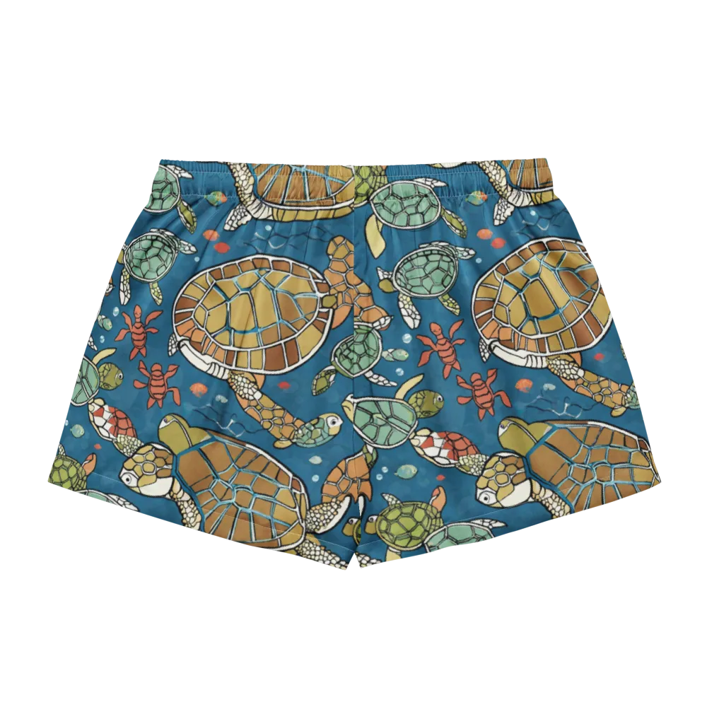Tidal Tortoise on Women's Pajama Shorts — Back