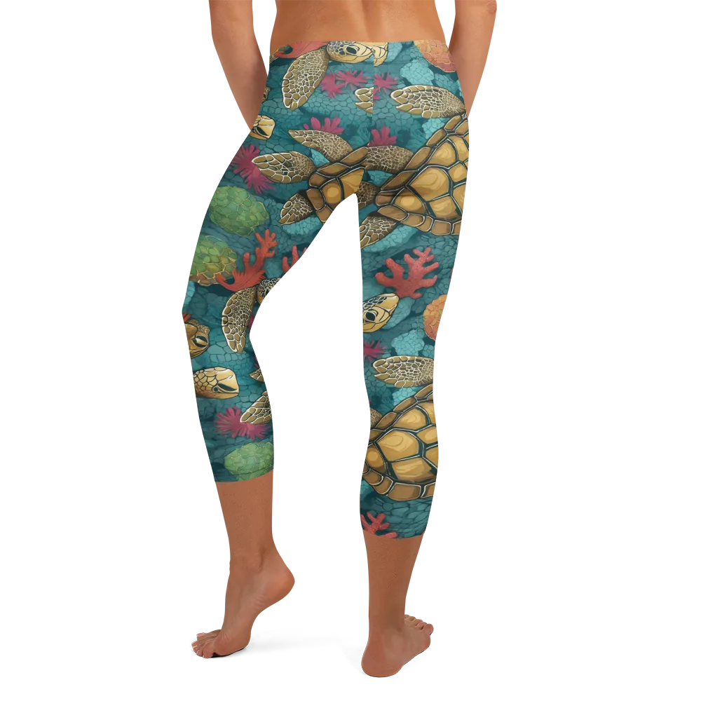 Coral Carapace on Capri Leggings — Back