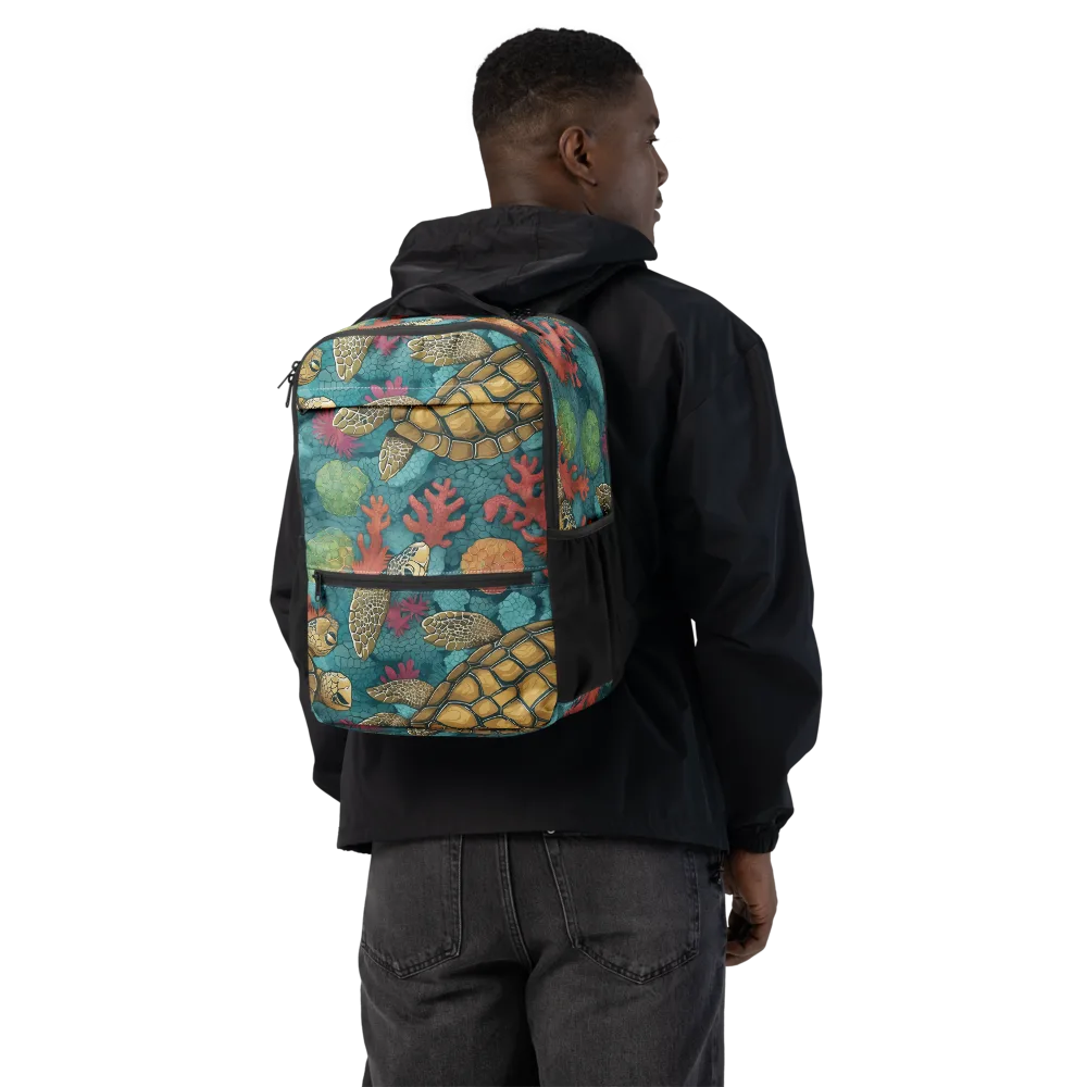 Coral Carapace on Utility Backpack — Back