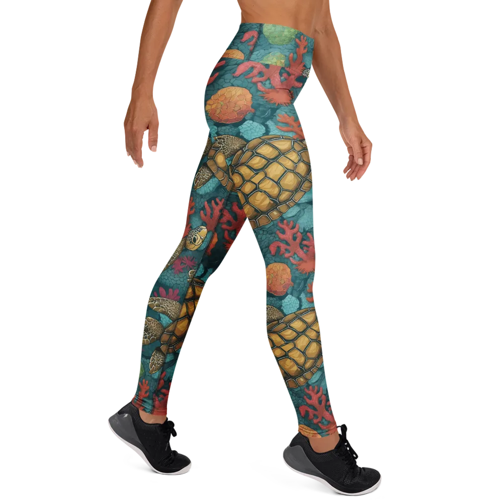 Coral Carapace on Yoga Leggings — Right