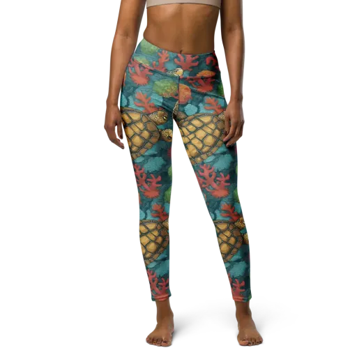 Coral Carapace on a Yoga Leggings