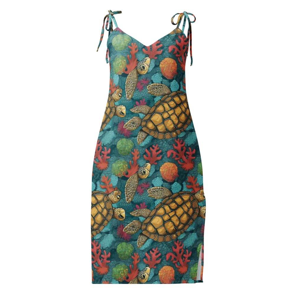 Coral Carapace on Slip Dress — Front